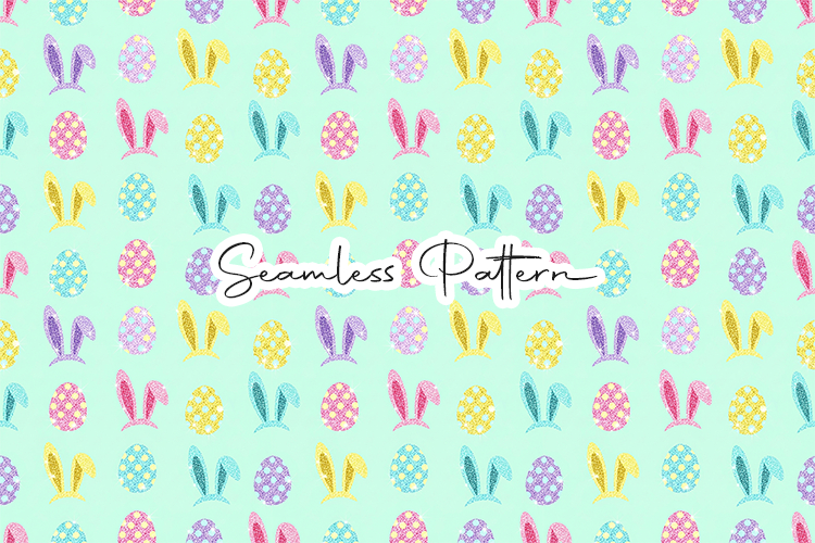 Colorful Easter Egg Bunny Seamless Pattern