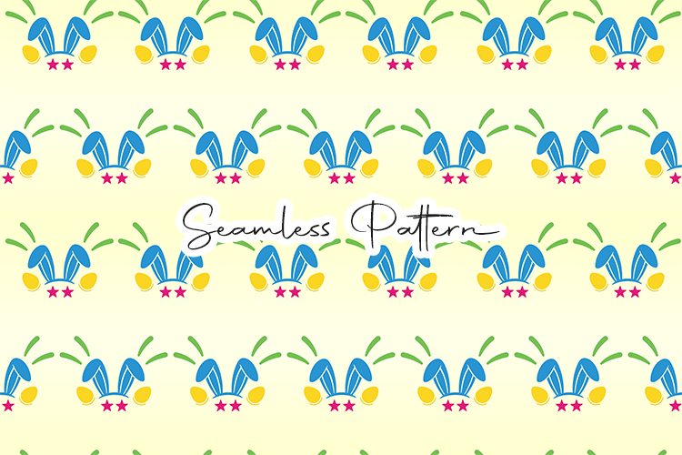 Colorful Bunny Ears Easter Seamless Pattern