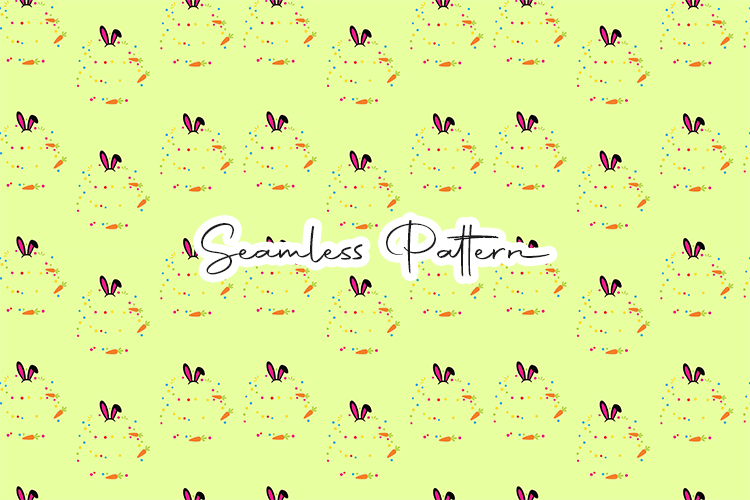Cute Bunny Confetti Easter Seamless