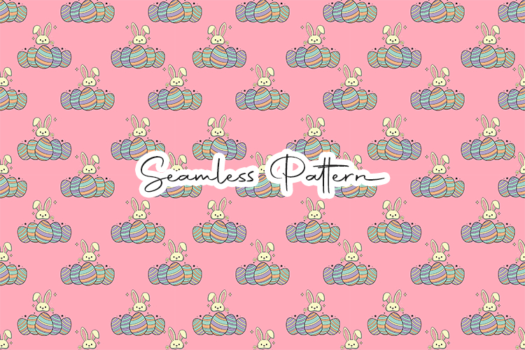 Bunny Easter Eggs Seamless Pattern