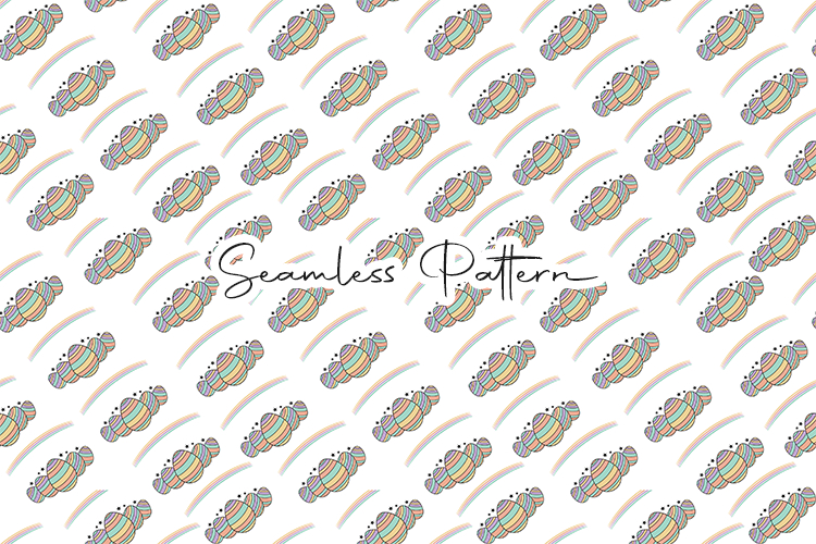 Rainbow Easter Eggs Seamless Pattern