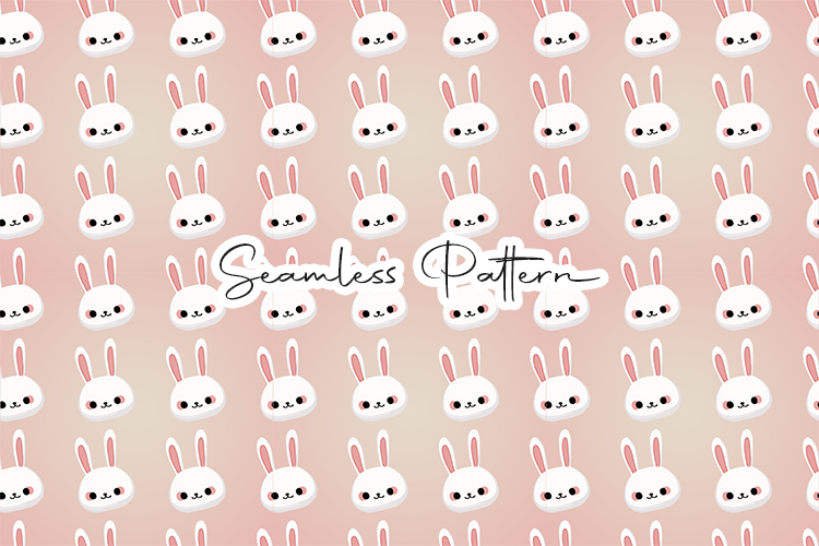 Cute Bunny Faces Seamless Easter Pattern