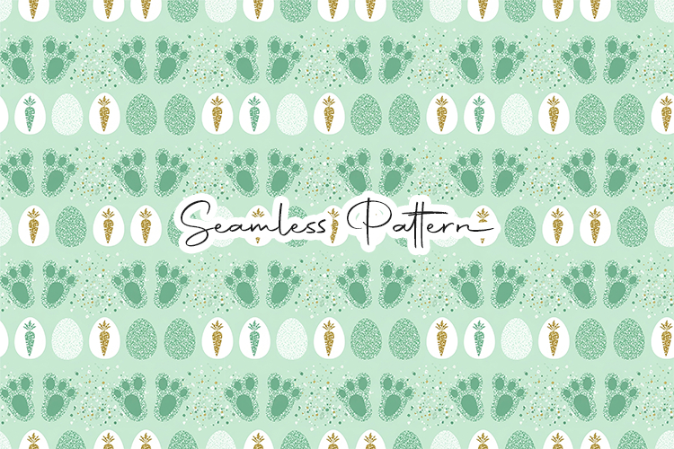 Bunny Footprint Easter Seamless Pattern