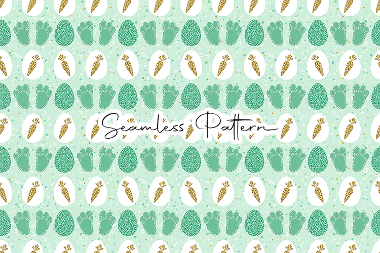 Bunny Footprints Easter Seamless Pattern