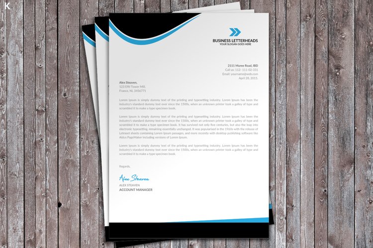 Letter Head Print Template example image 1