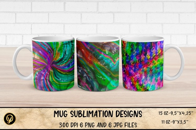 Mug Sublimation Designs ,Abstract Colorful Mugs Sublimation