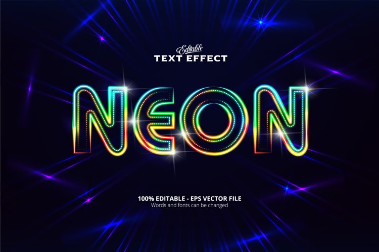 Editable text effect, neon text