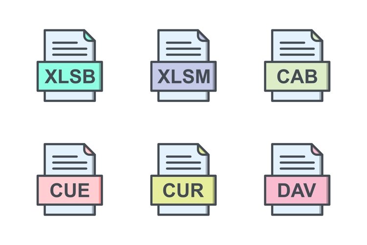 Set Of File Formats Icons