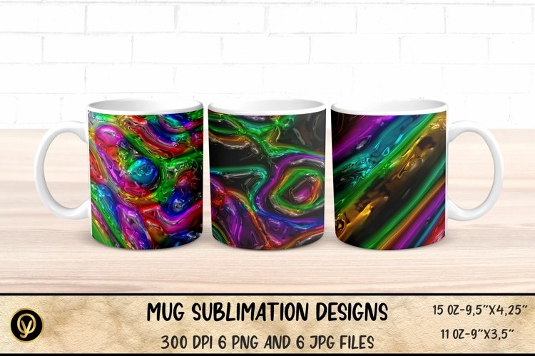 Mug Sublimation Designs ,Abstract 3D Glossy Mugs Sublimation