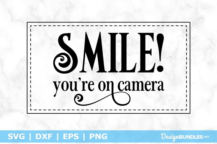 "Smile You're On Camera" Window Decal – Car, Truck, Laptop – White, 6x2.8 Inches