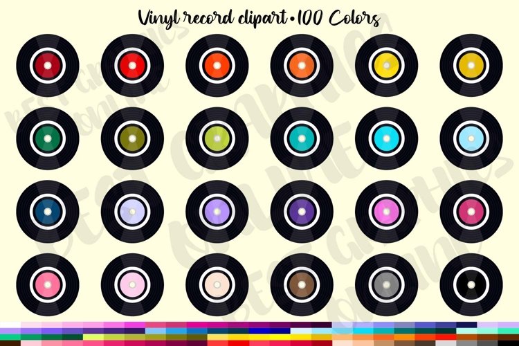 100 Vinyl record clipart, 50s Music record clip art graphics example image 1