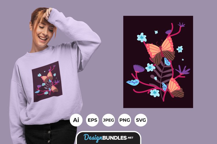 Butterfly Flowers Svg Image 19