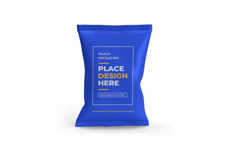 Snack Pouch Packaging 3D Mockup Template Photoshop