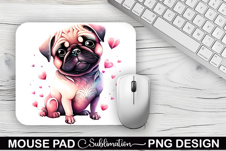 Valentine Dog Sublimation - Mouse Pad Sublimation Design example image 1