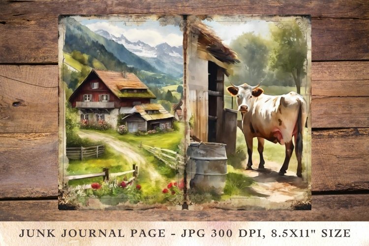 Printable Junk Journal Pages Farmhouse 3 example image 1