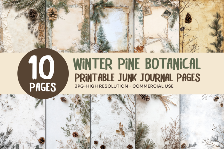 Winter Pine Botanical Journal Pages
