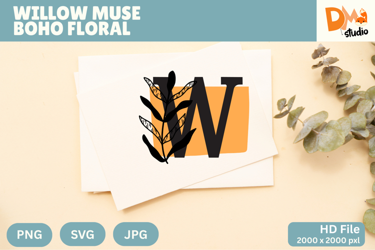 Willow Muse Boho Floral Monogram