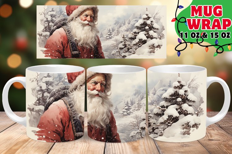 RETRO Winter Harmony 11oz 15oz Wrap, Santa Claus
