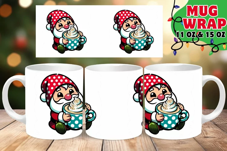 CHRISTMAS GNOME GLOW 11OZ 15OZ MUG WRAP