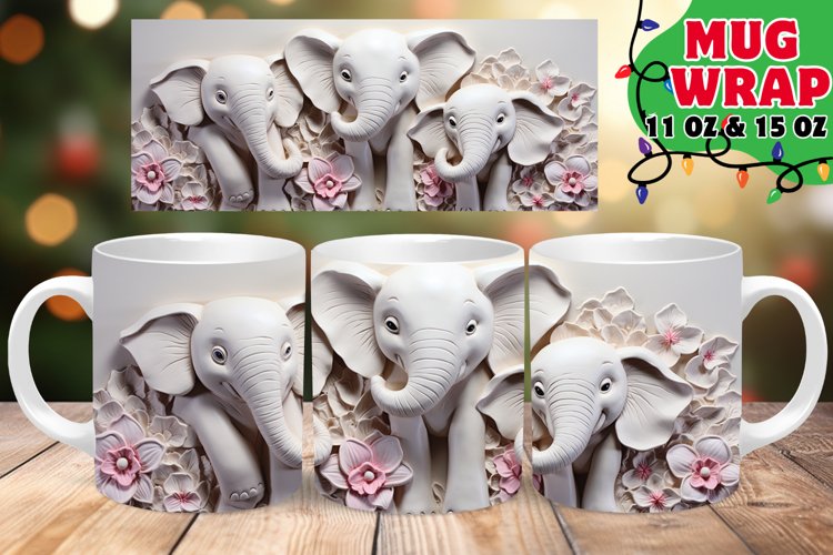 3D Christmas Icy Elegance Mug, 11oz & 15oz example image 1