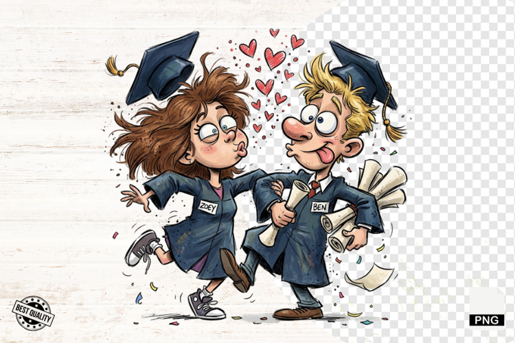 Graduation Girl and Boy PNG - Graduation Clipart