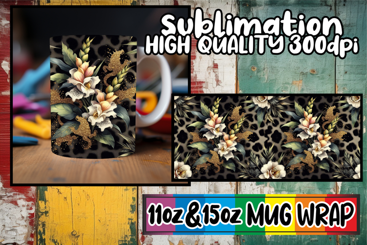 Charming whispers 11oz 15oz sublimation wrap, Leopard Prints