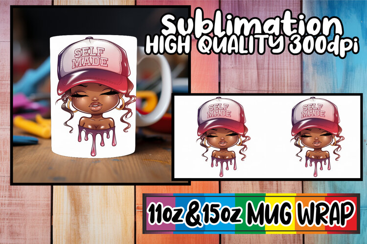 Enchanted evenings 11oz 15oz sublimation wrap, Black Woman example image 1