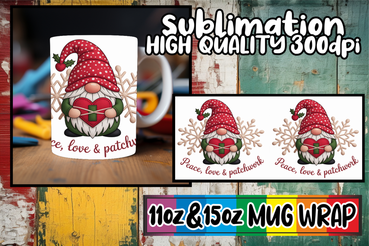 Radiant moments sublimation mug wrap, Holiday Gnome