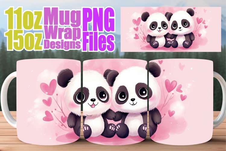 Watercolor Wildlife on Valentines Mug Wrap
