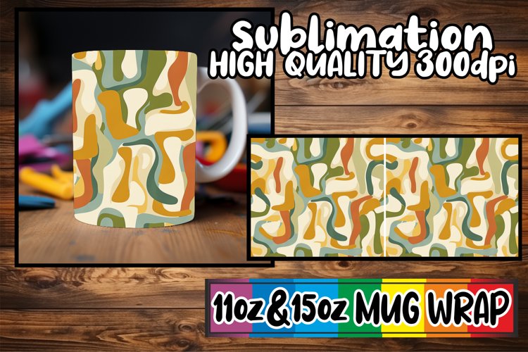 Colorful Abstract Design Mug Wrap 11oz 15oz Spring example image 1