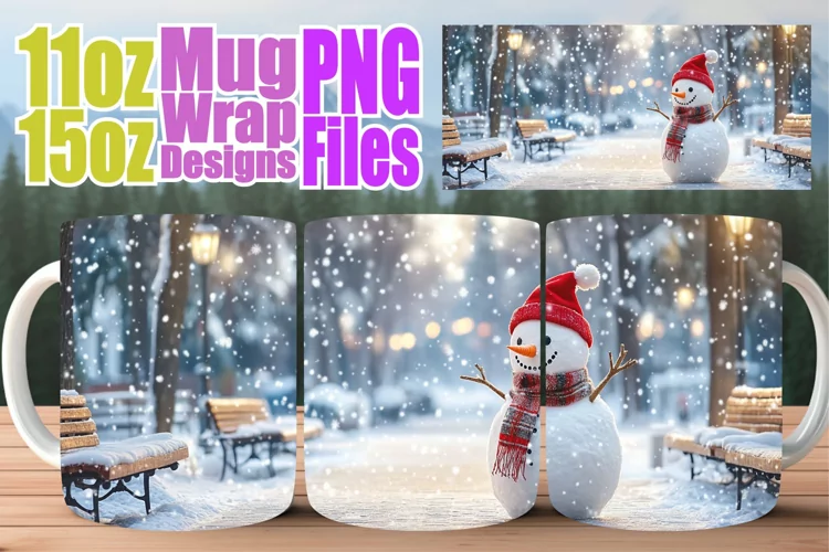 Serene mornings sublimation mug wrap, Winter