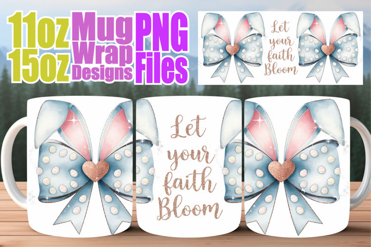 Cheerful mornings sublimation print wrap, Easter Bow