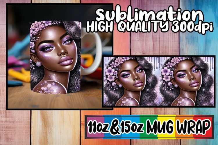 Sweet escapes 11oz 15oz sublimation wrap, Afro Girl