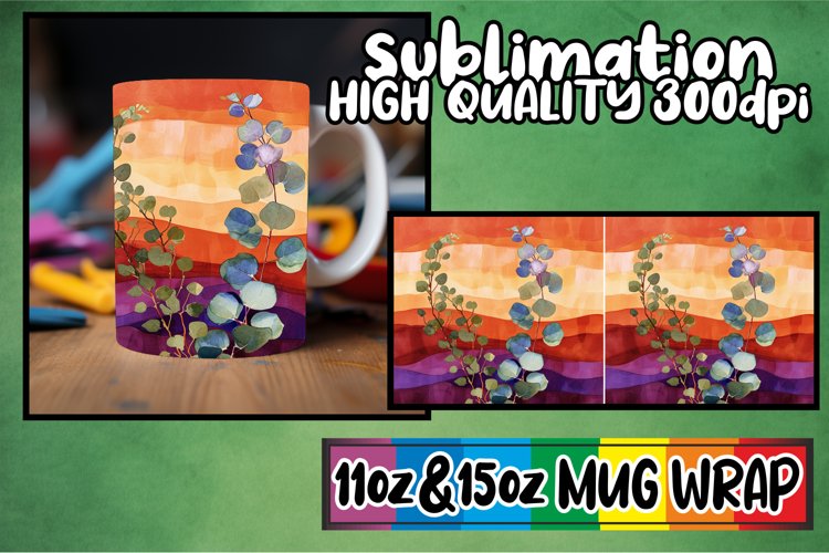 Vintage Floral Charm: Mug Wrap Sublimation example image 1