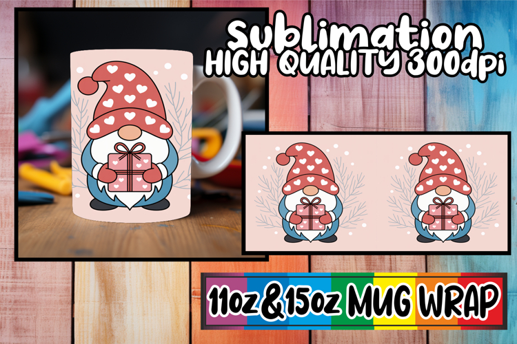 Joyful adventures 11oz 15oz sublimation wrap, Gnomes