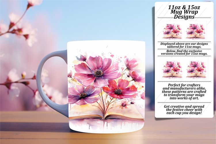 Bookish Blooms Mug Wrap Adventure example image 1