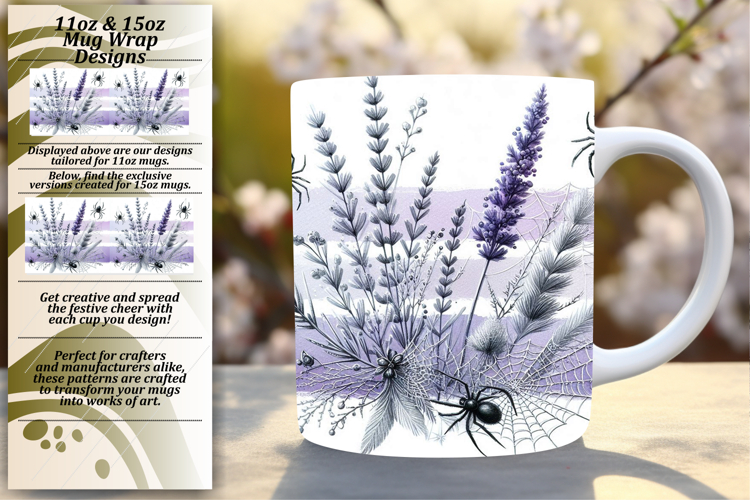 Cute 15oz Mug Wrap Png Artwork , Halloween