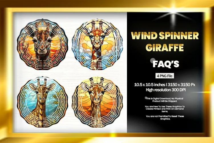Giraffe Wind Spinner Sublimation - 04 Variations
