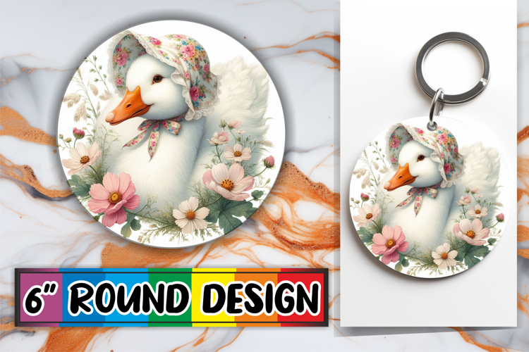 Luminous Car Coaster Round Sublimation PNG, Goose