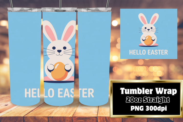 FRESH 20oz Tumbler Wrap for Personalization , Easter Bunny