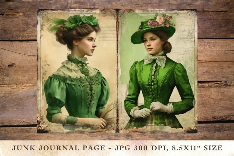 Printable Junk Journal Pages victorian woman girl 33