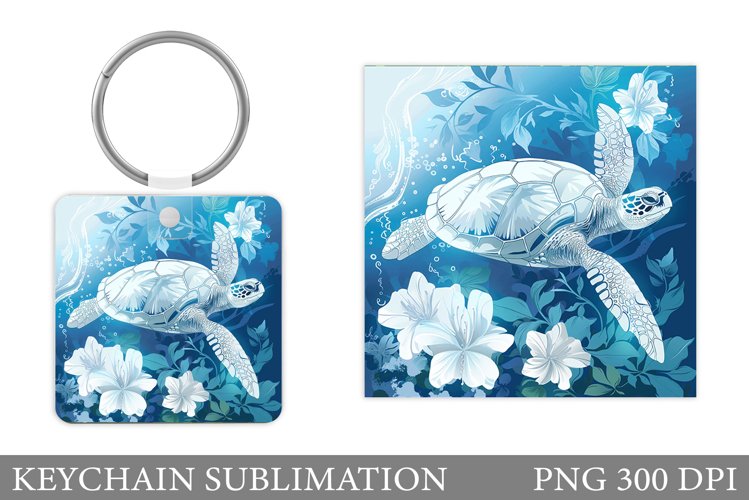 Turtle Keychain Sublimation. Sea Turtle Sublimation example image 1