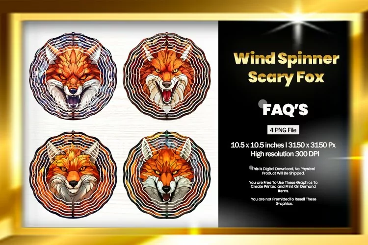 Scary Fox Wind Spinner Sublimation Wind Spinner Sublimati