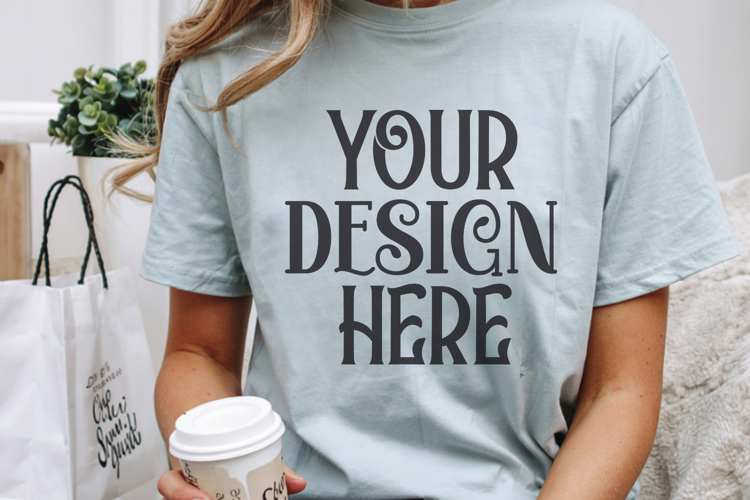 Chambray Comfort Colors 1717 Christmas Mockup, CC 1717