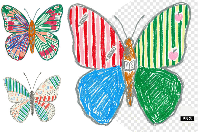 Back To School Butterfly Clipart example image 1