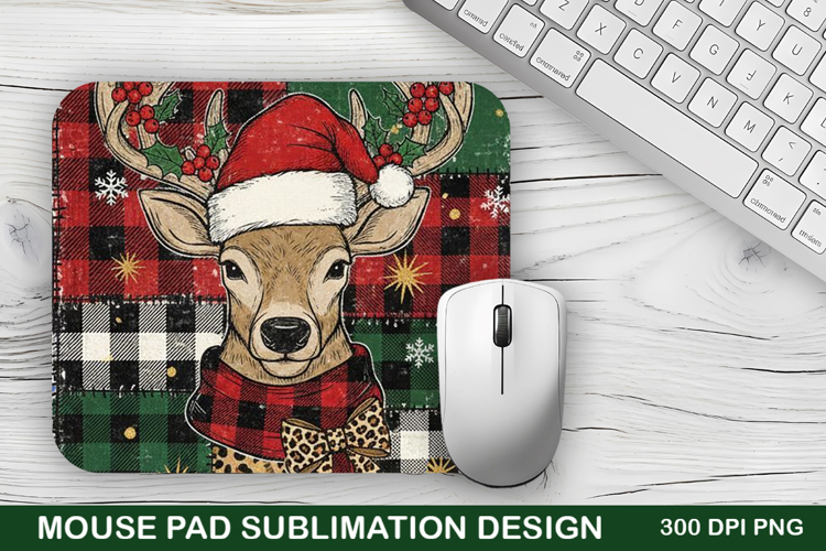 Christmas Deer Mouse Pad Sublimation - Christmas Design