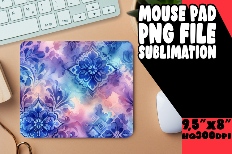 Playful Desk Mat Sublimation PNG, Watercolor Patter