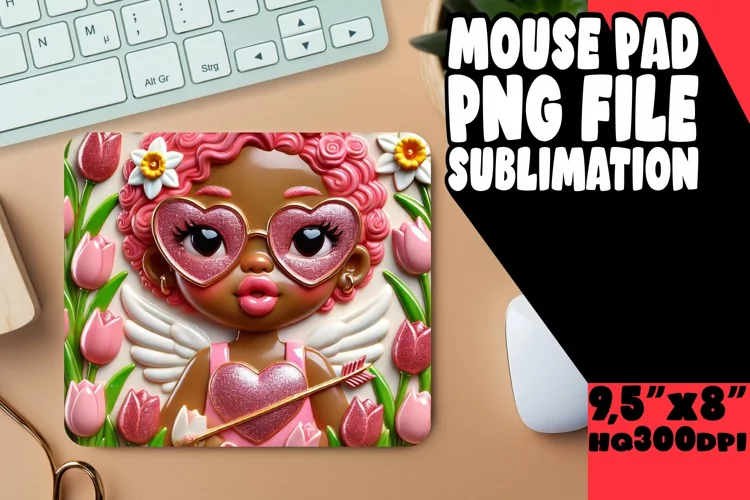 BRIGHT MOUSE MAT ARTISTIC IDEAS, 3D Cupid