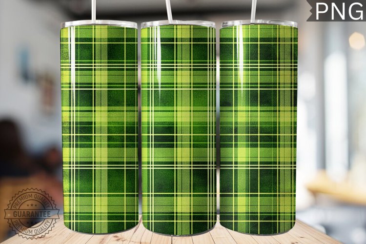 Green Plaid Tumbler Wrap - High Quality 300 Dpi
