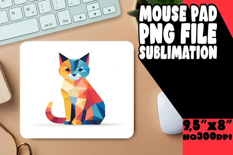Frolicsome Cat Mouse Pad Sublimation Graphic